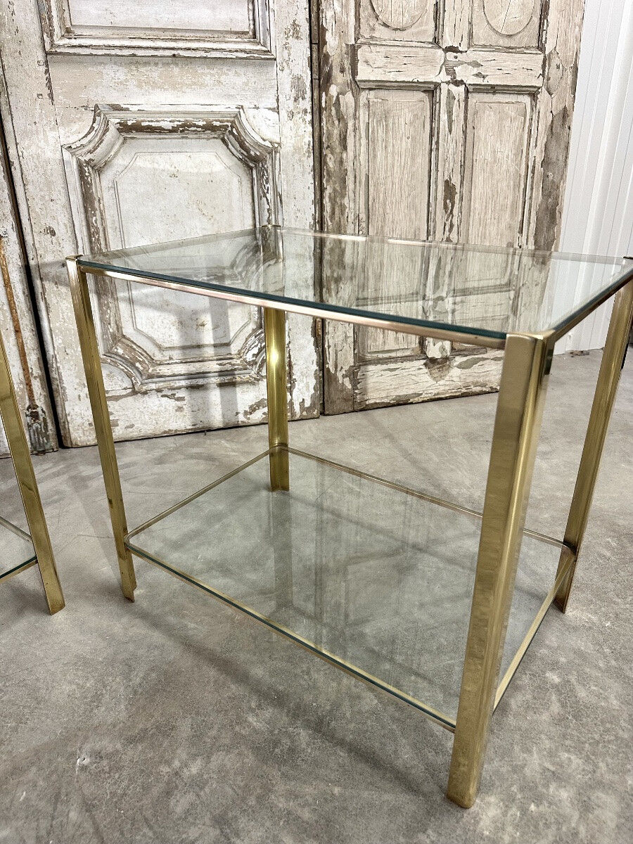 Pair of bronze side tables