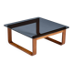 Table d'appoint, table basse carrée en teck et verre Frank Lowen pour Tessa T4, années 1970