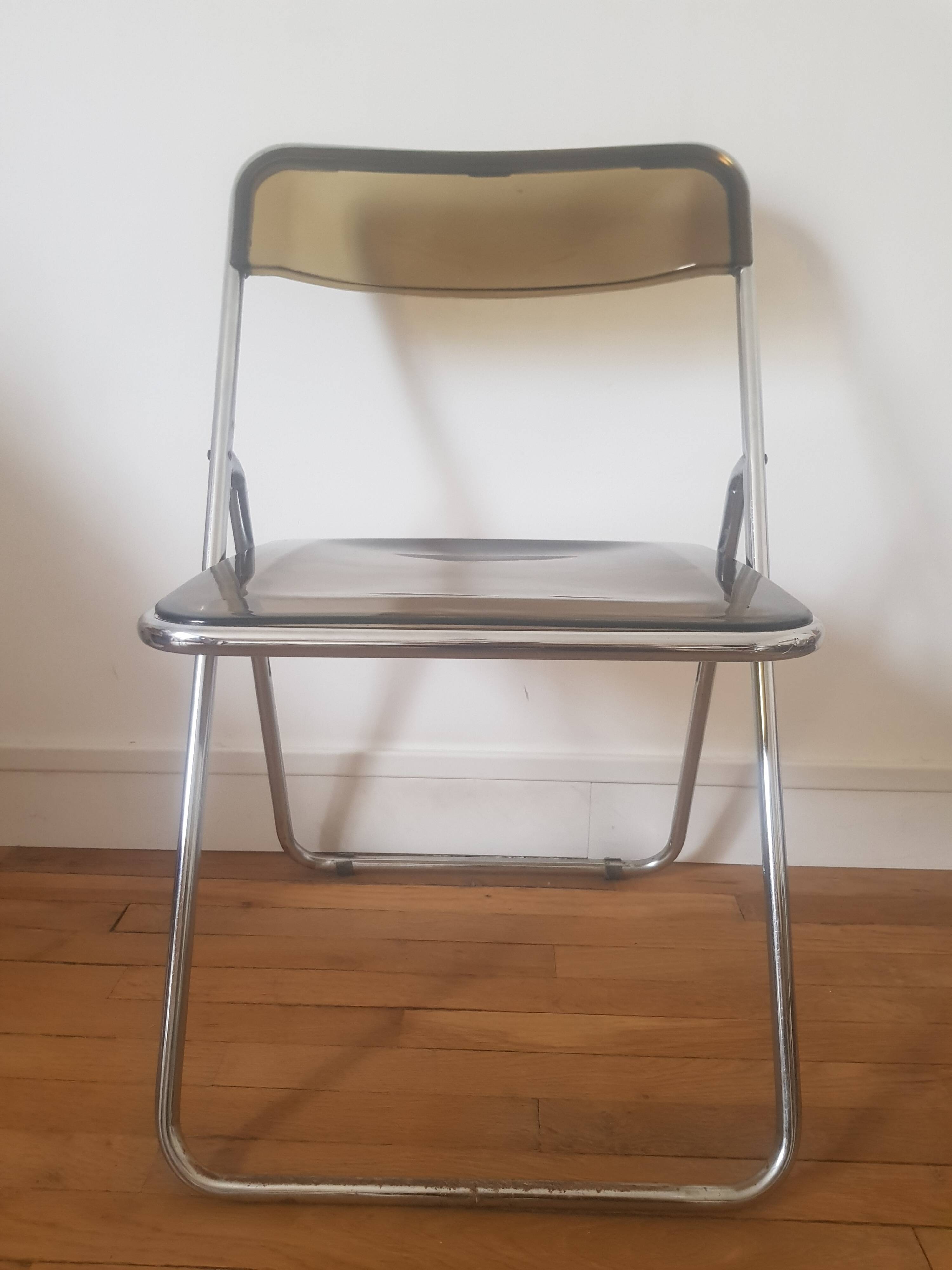 Metal and plexiglass folding chair