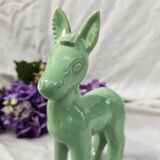 Mint green vintage ceramic donkey