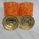 Pair of vintage applique in orange and brass perspex