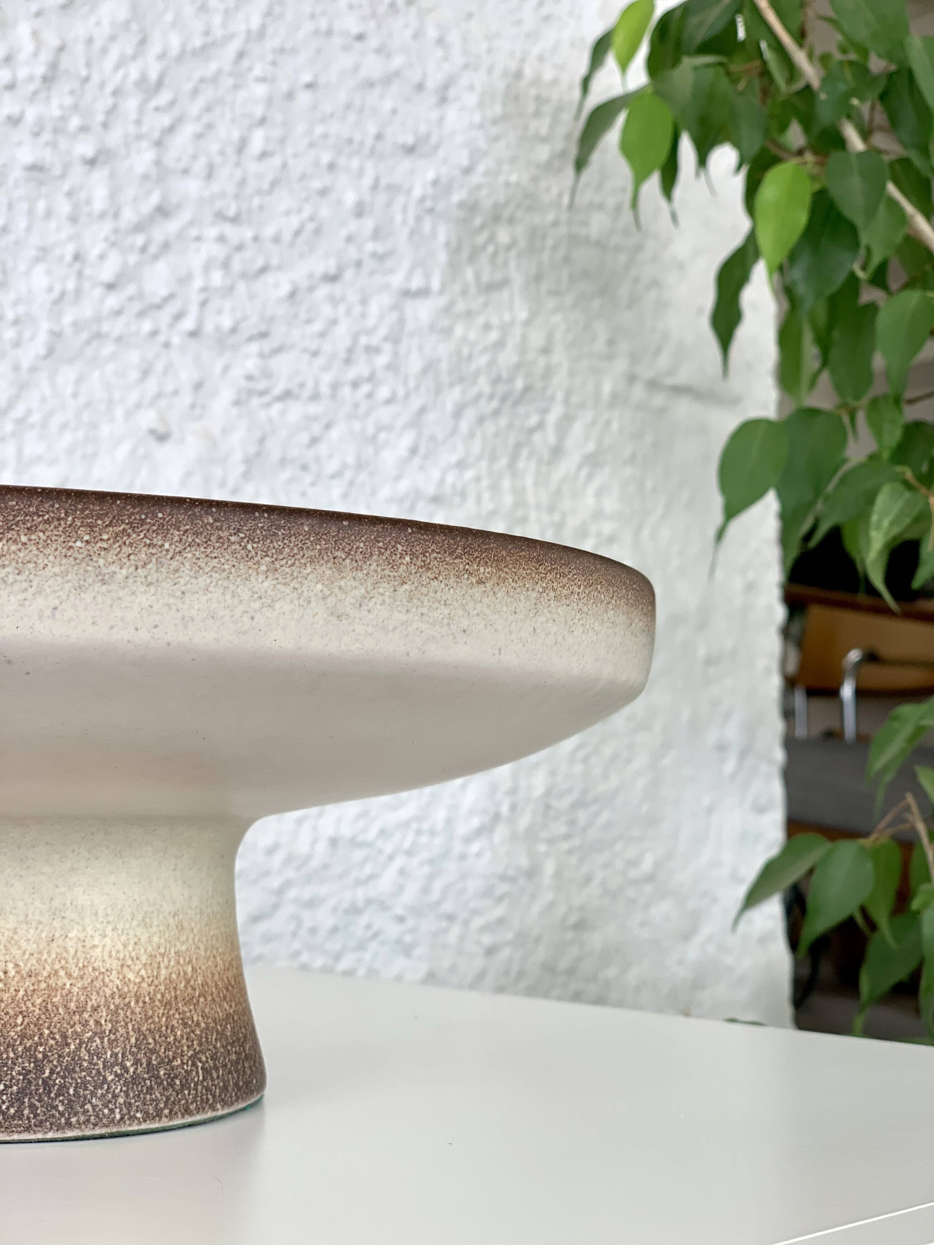 Artisanal ceramic compote bowl "Serra", 1960