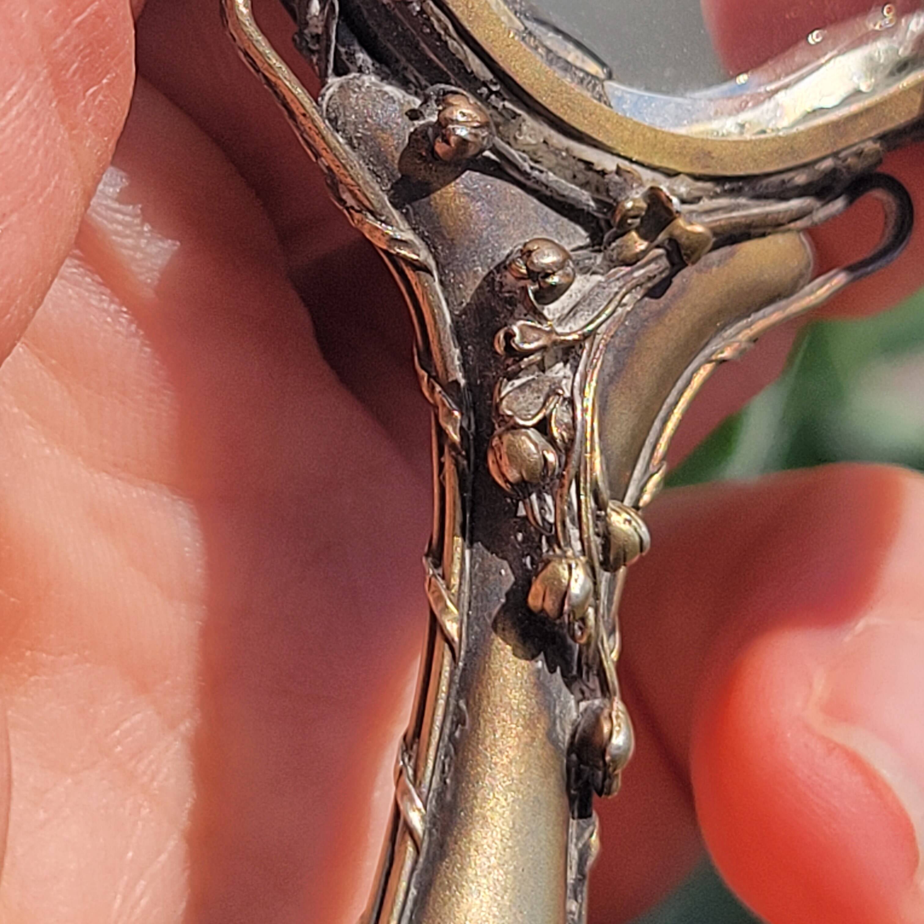 old double-sided hand-held mirror Henri Auguste SOLIÉ 1900