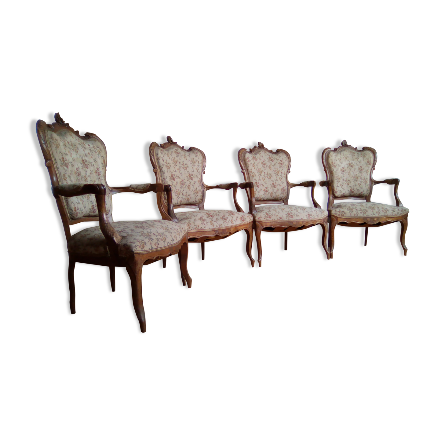 4 Louis XV style convertible armchairs