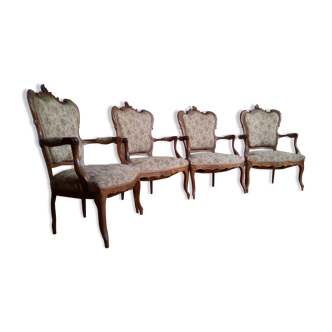 4 Louis XV style convertible armchairs