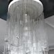 Mazzega, xl vintage clear murano glass elements chandelier from 70s