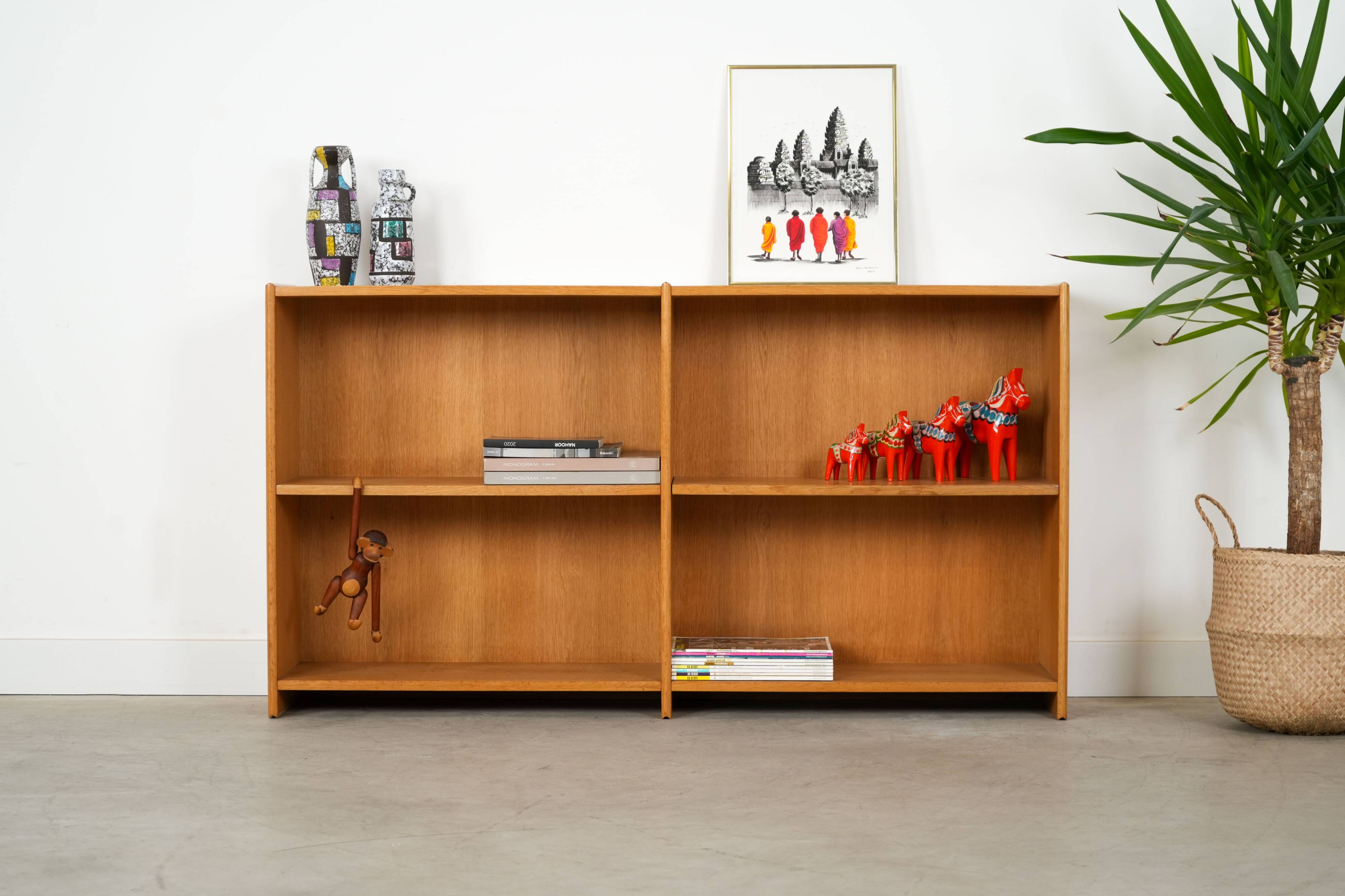 Oak bookcase, Danish design, 1970s, manufacturer: Lyby Møbler