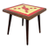 Table d'appoint vintage en bois avec plateau en céramique/carrelage