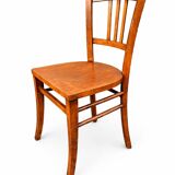 set of 4 curved wood chairs Baumann Restaurant Paris bistro 50s