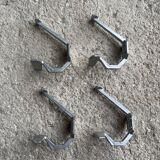 Set of 4 old metal coat hooks