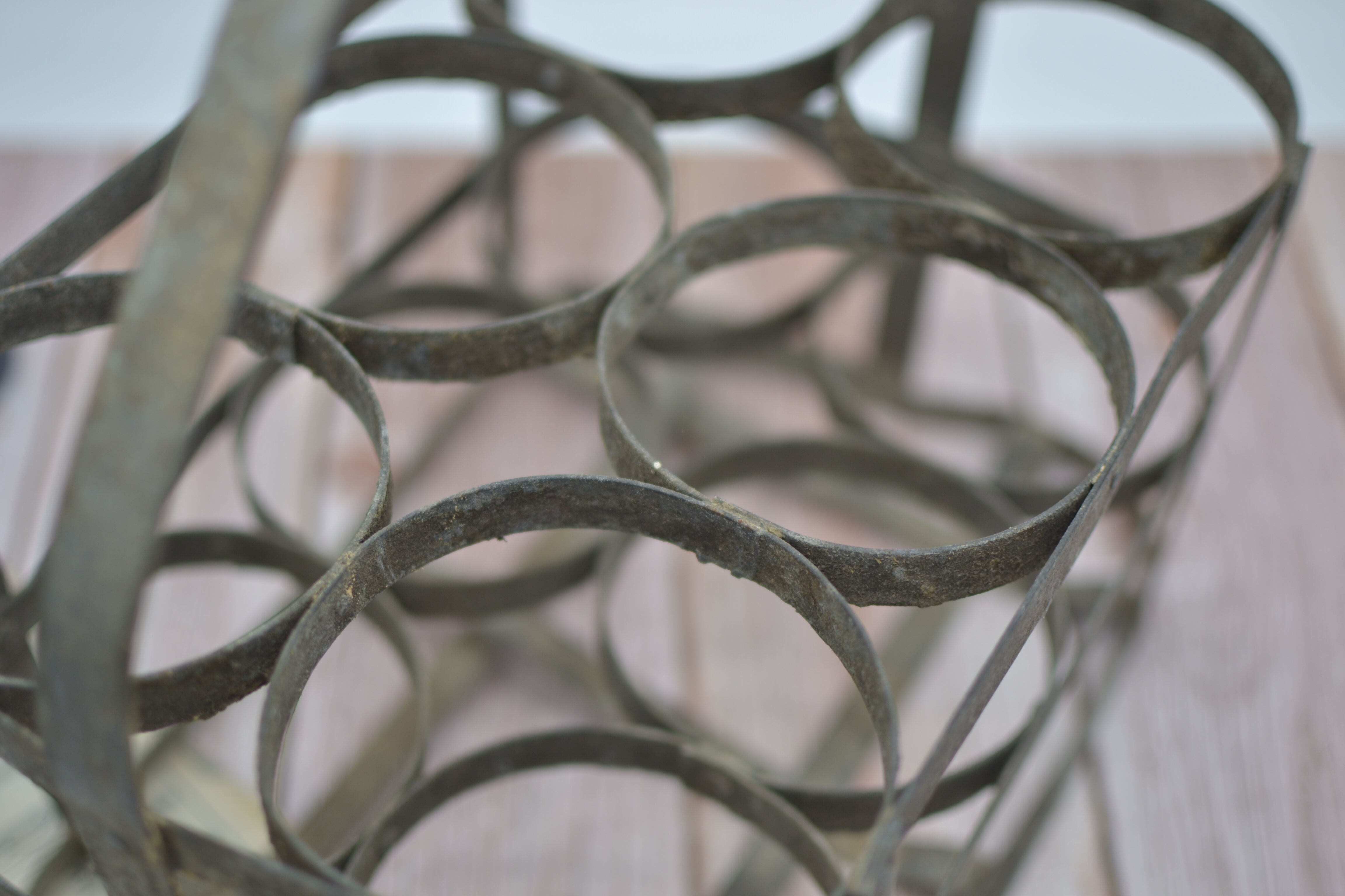 Old metal bottle holder