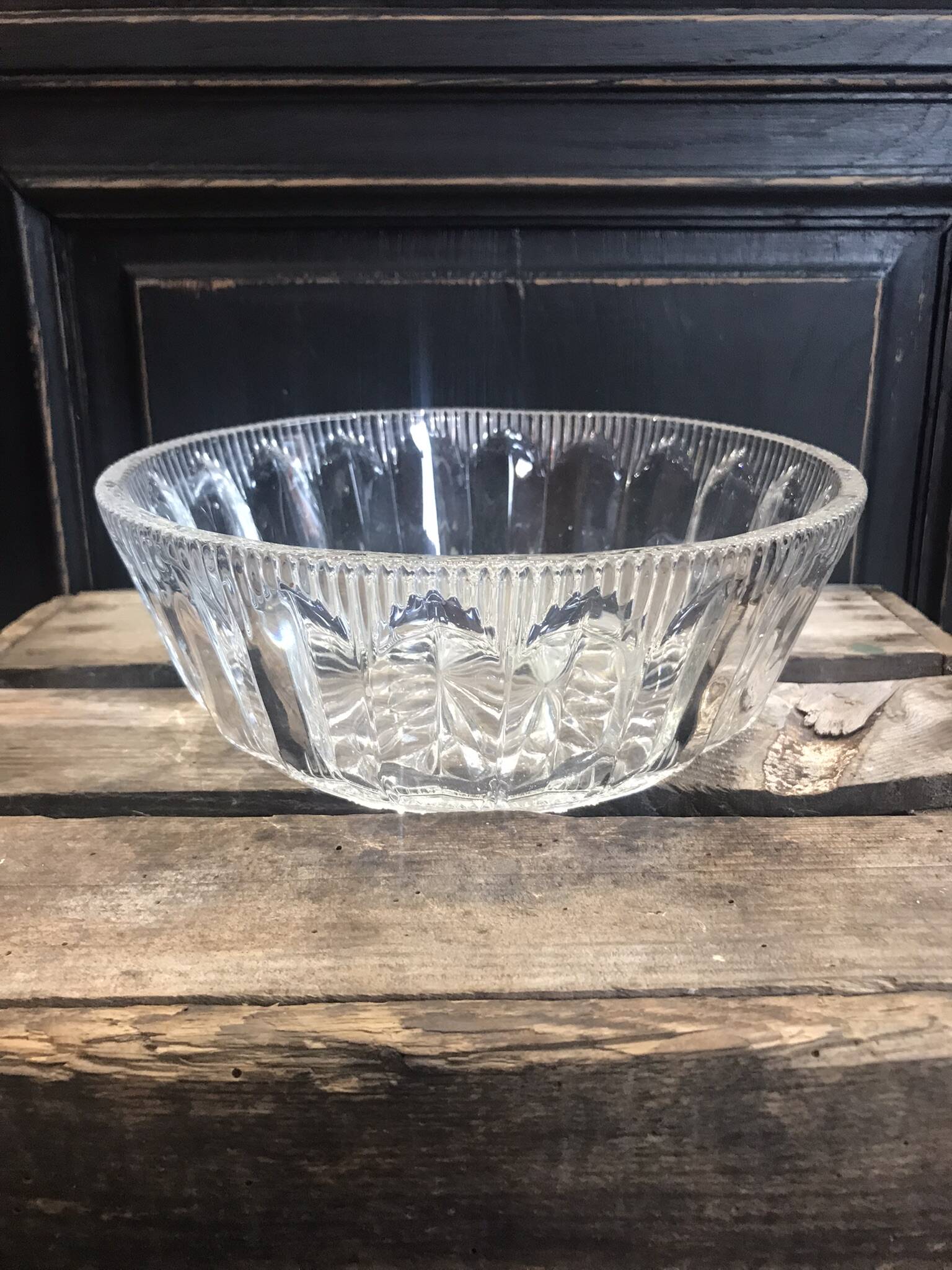 Vintage crystal salad bowl