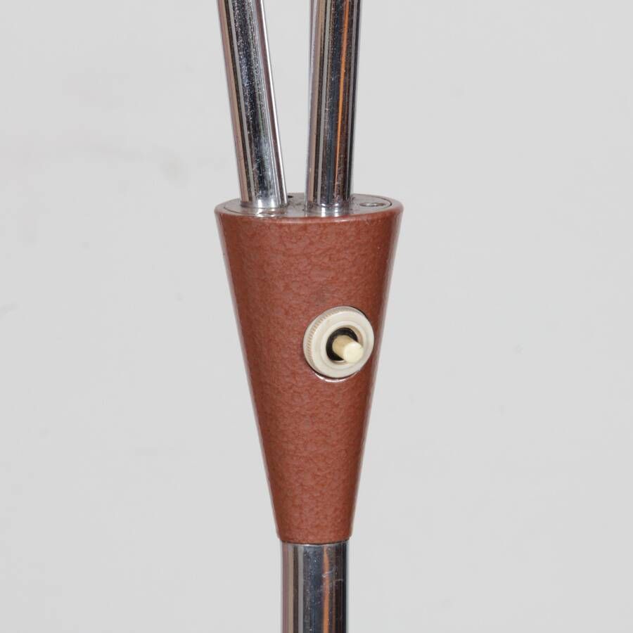 Vintage metal floor lamp produced by Lidokov, circa 1960