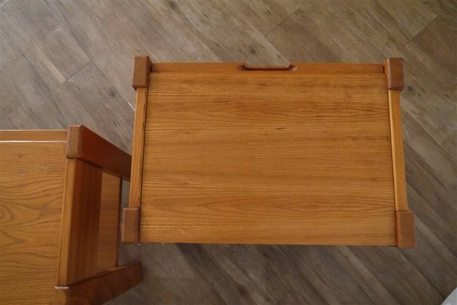 Paire de chevets vintage en orme de Doubinsky freres
