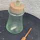 Olive or pickle jar in Biot bubble glass, hand-blown