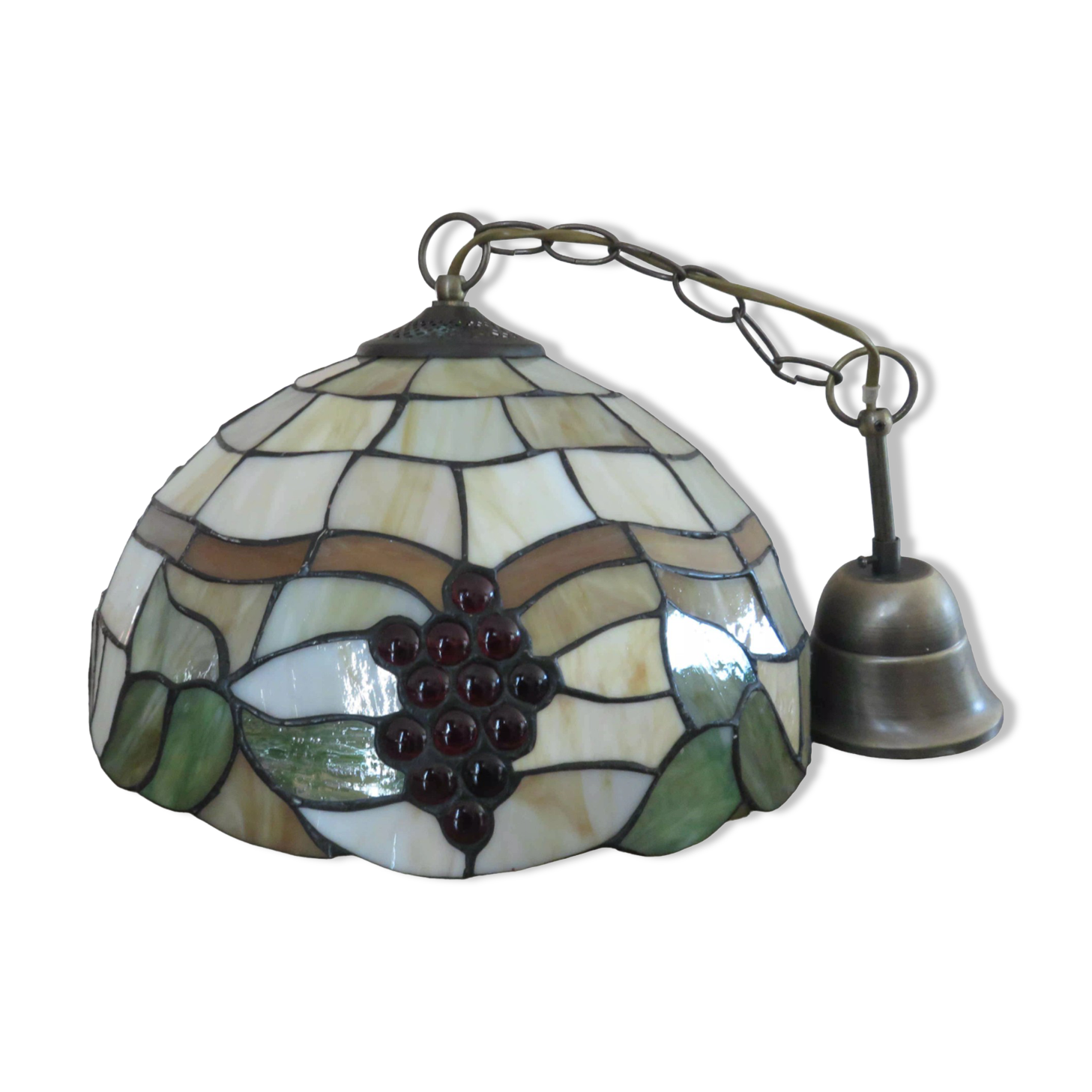 Art deco pendant lamp in glass paste 70s