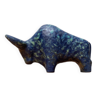 Ancient German sculpture Taurus in pottery by Otto Keramik.