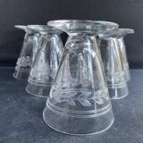 6 port glasses – guilloché crystal – art deco