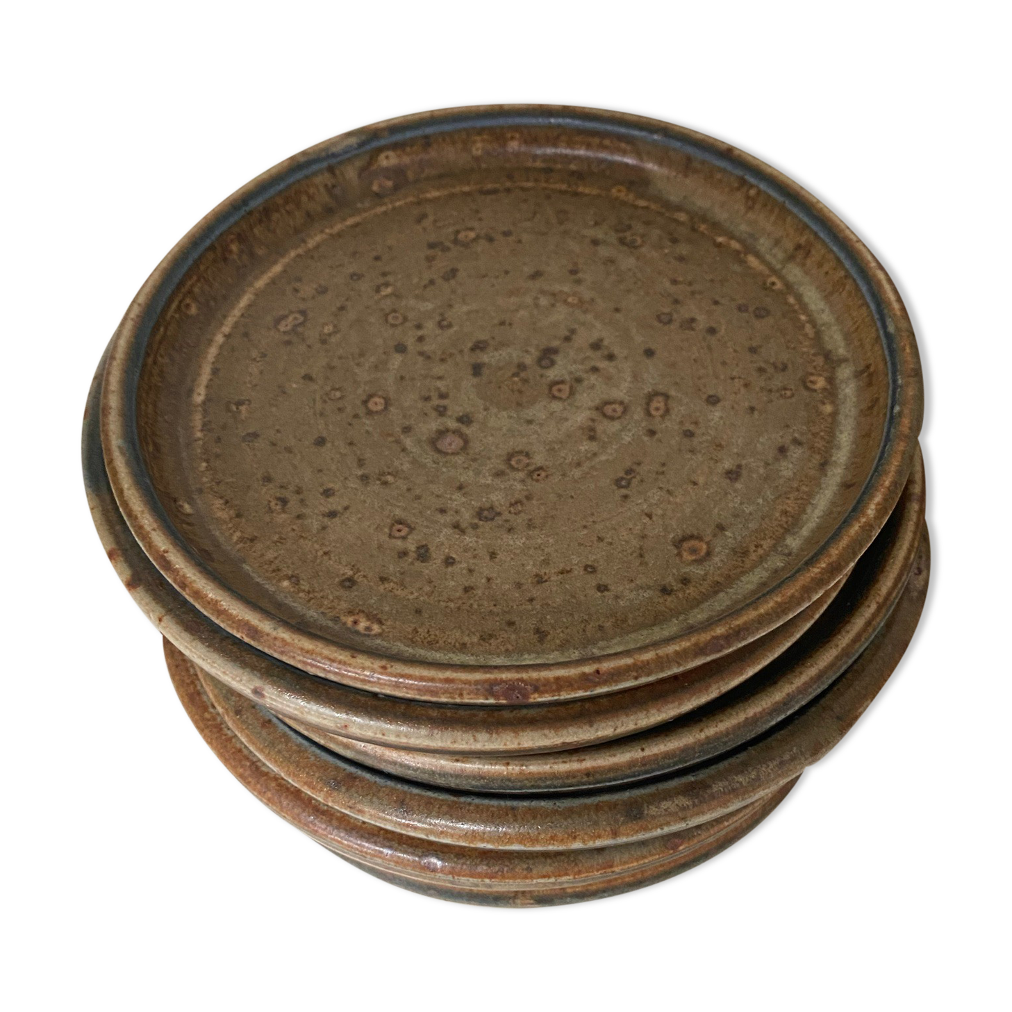 Set of 7 stoneware dessert plates