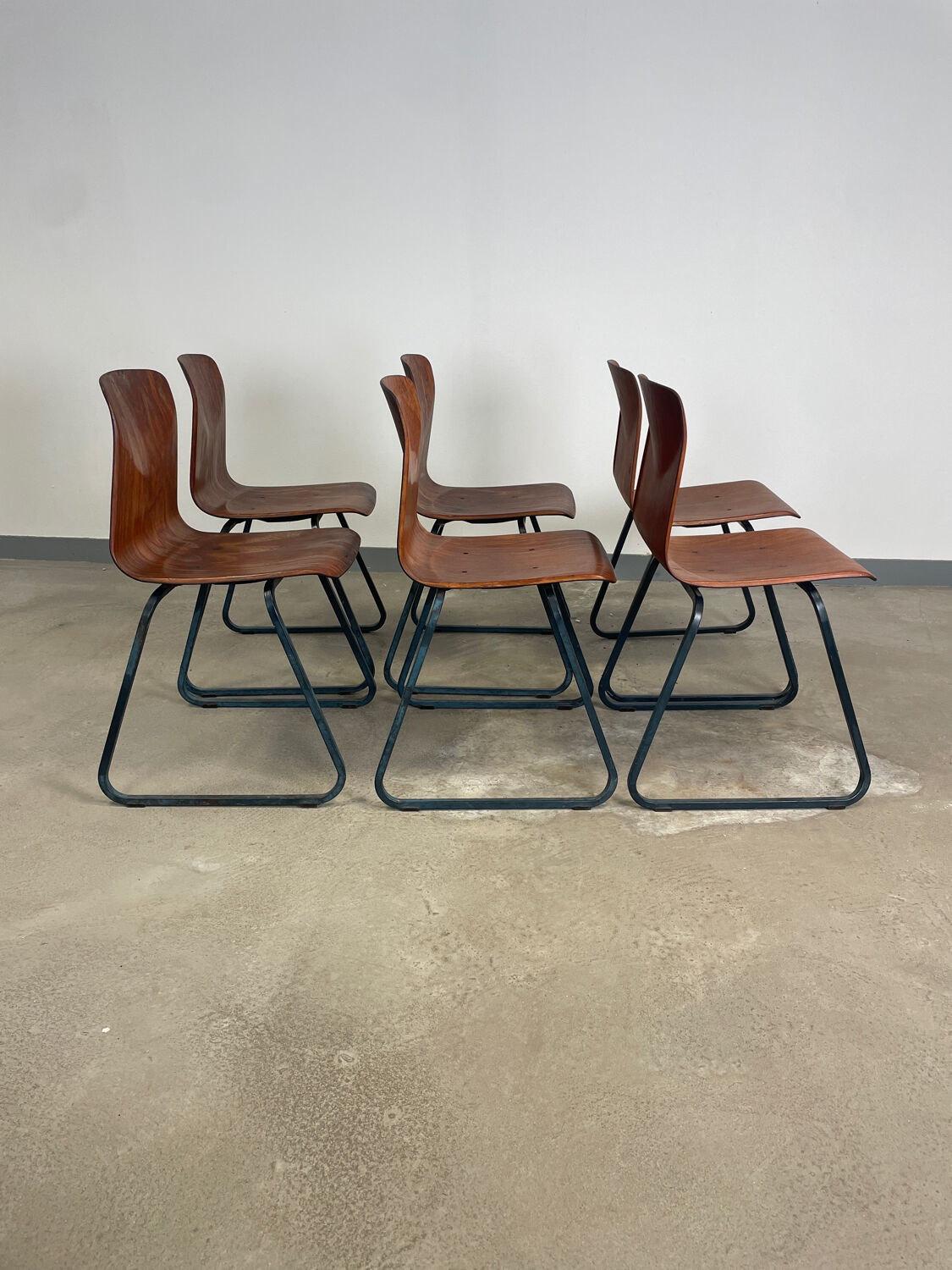Lot 6 chaises Galvanitas « S23 », années 60, Hollande