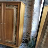 Vintage rattan wardrobe, 60s