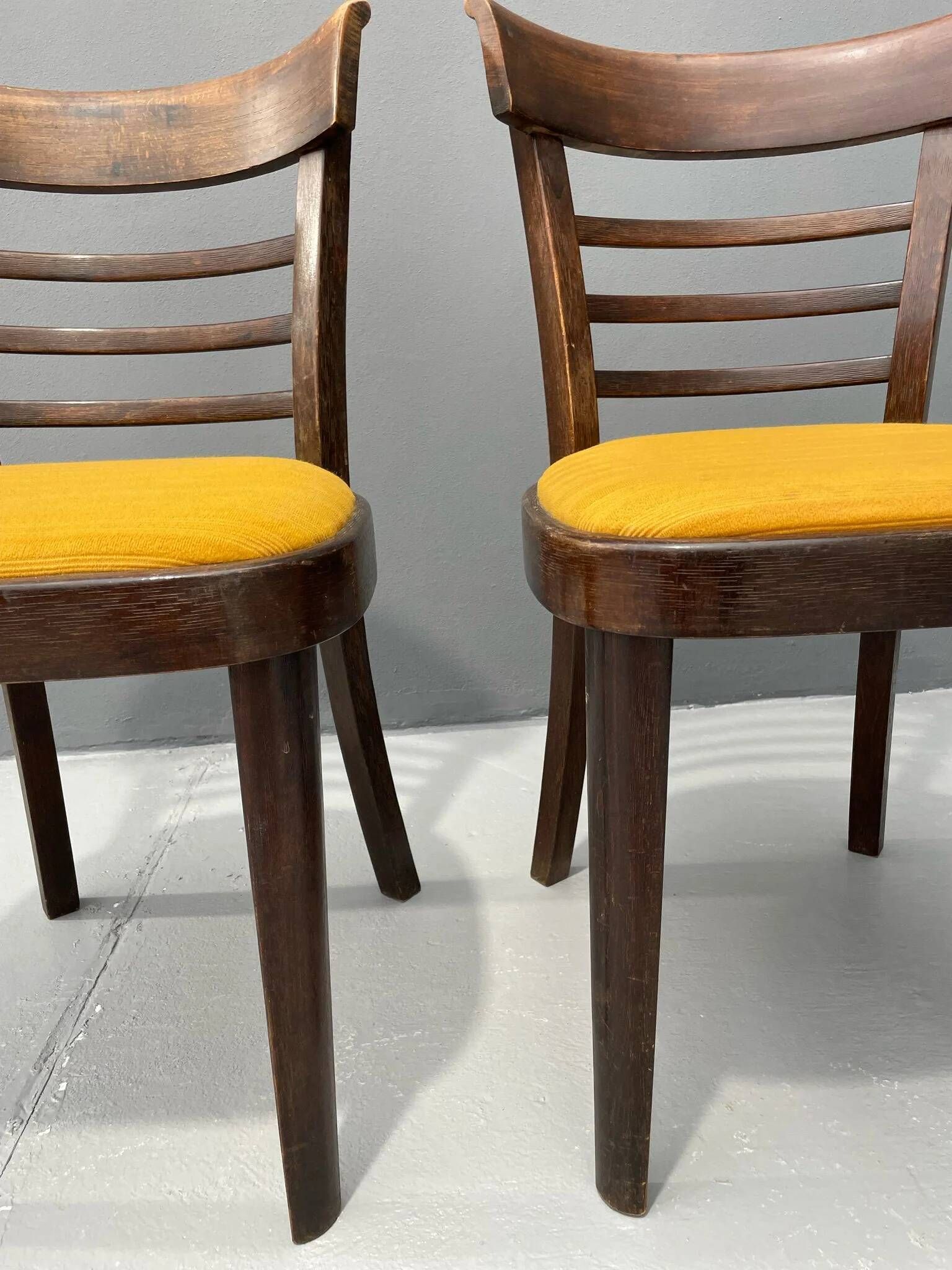 Pair of dining chairs by INTERIER n. p. Praha, wooden dining seating, 1974