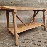 Old work table kitchen island bar table oak