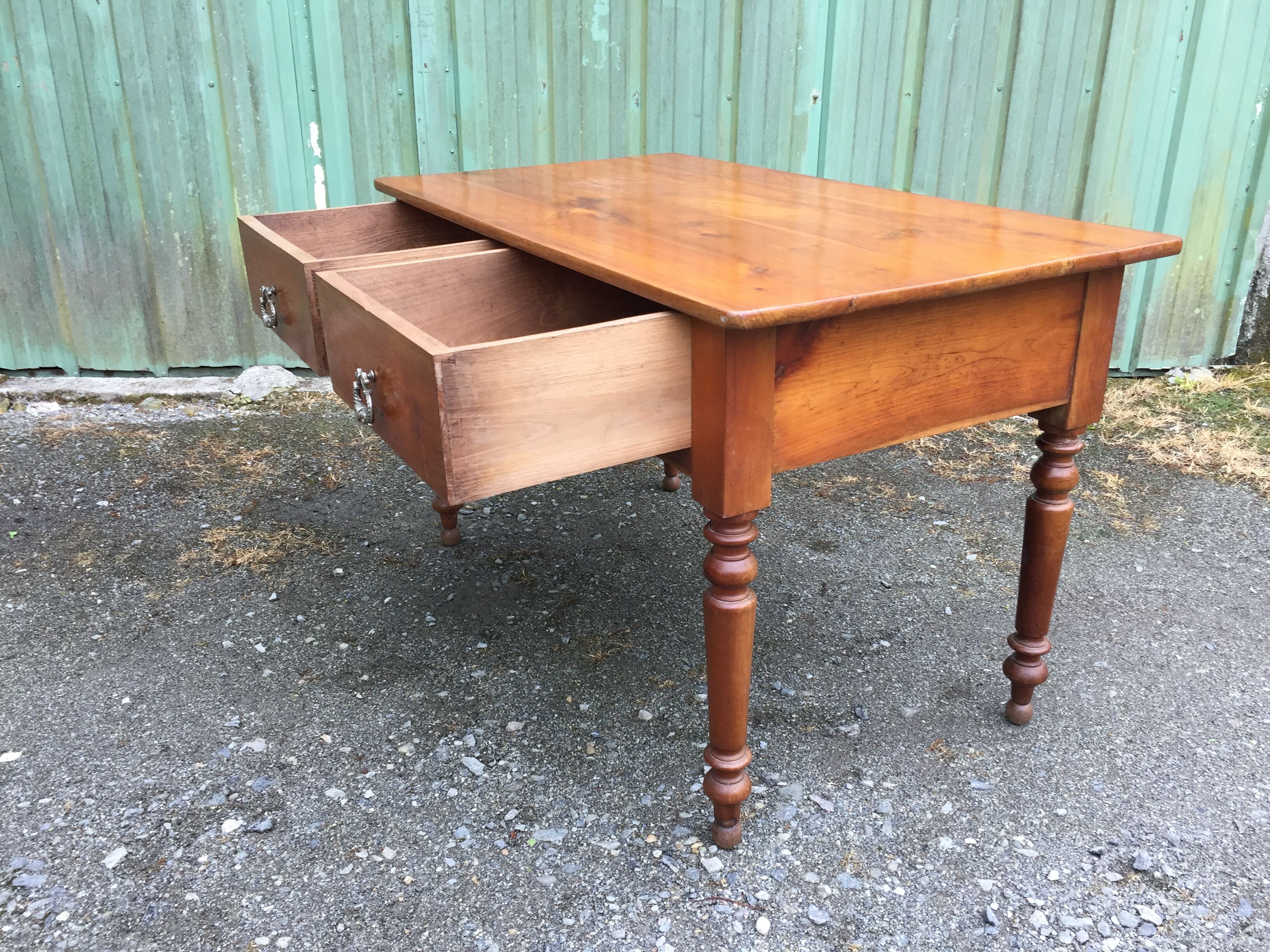 Louis Philippe style farmhouse table in solid cherrywood