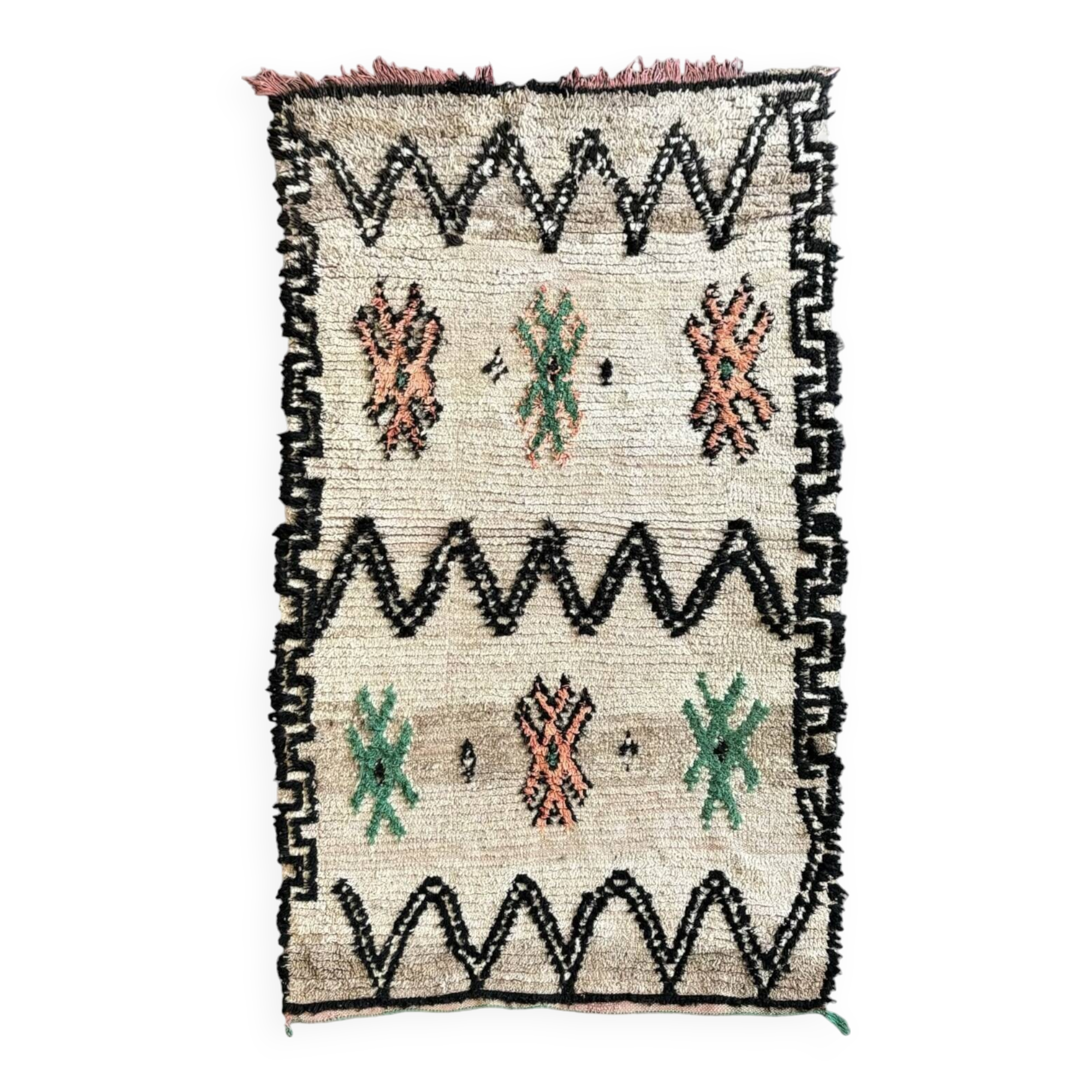 Small azilal rug colorful berber crafts