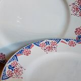 Neuf assiettes à dessert faïence de Sarreguemines service Brunoy années 40