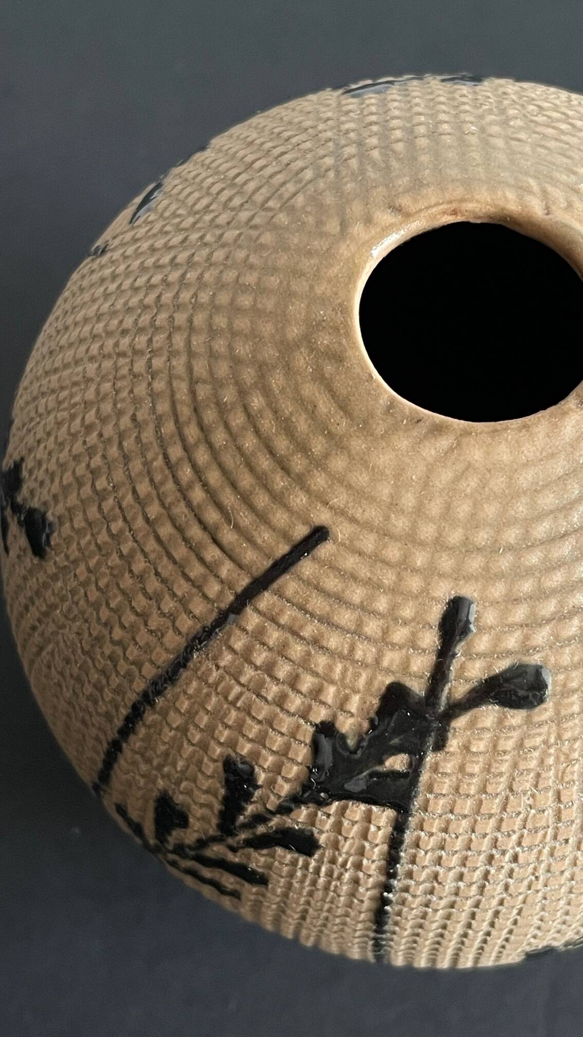 Vase artisanal inspiration japonaise grès vintage
