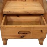 Vintage set of two pine wood bedside tables