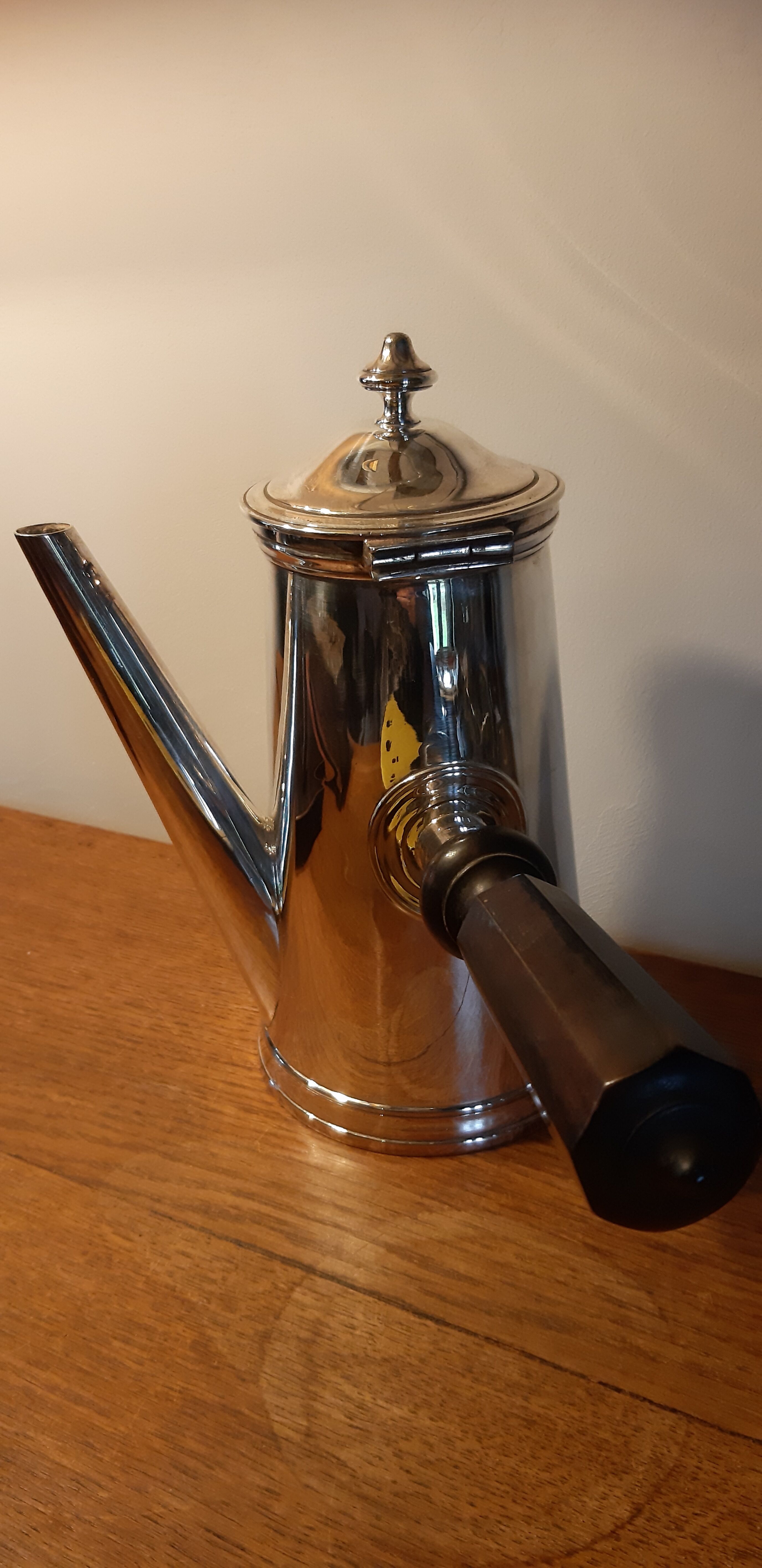 Coffee maker or chocolate maker silver metal old Bourlet HB