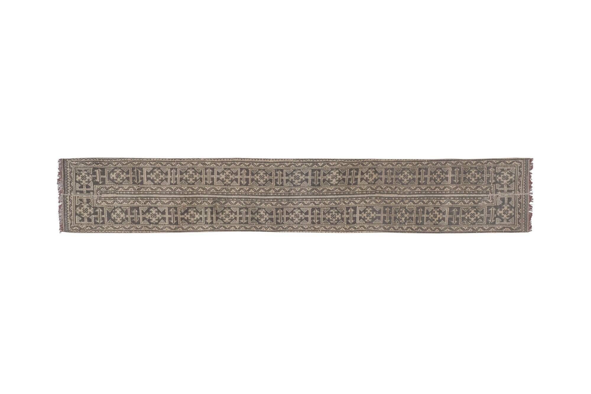 Vintage Turkish hallway rug 55x367 cm