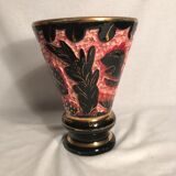 Vase ancien en céramique Monte Carlo décor main vintage