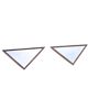 2 x oak wood triangle mirror / facet cut edges