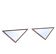 2 x oak wood triangle mirror / facet cut edges