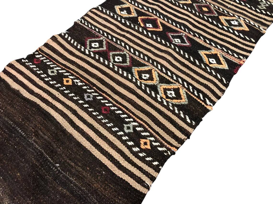 Neutral Vintage Wool Kilim Runner