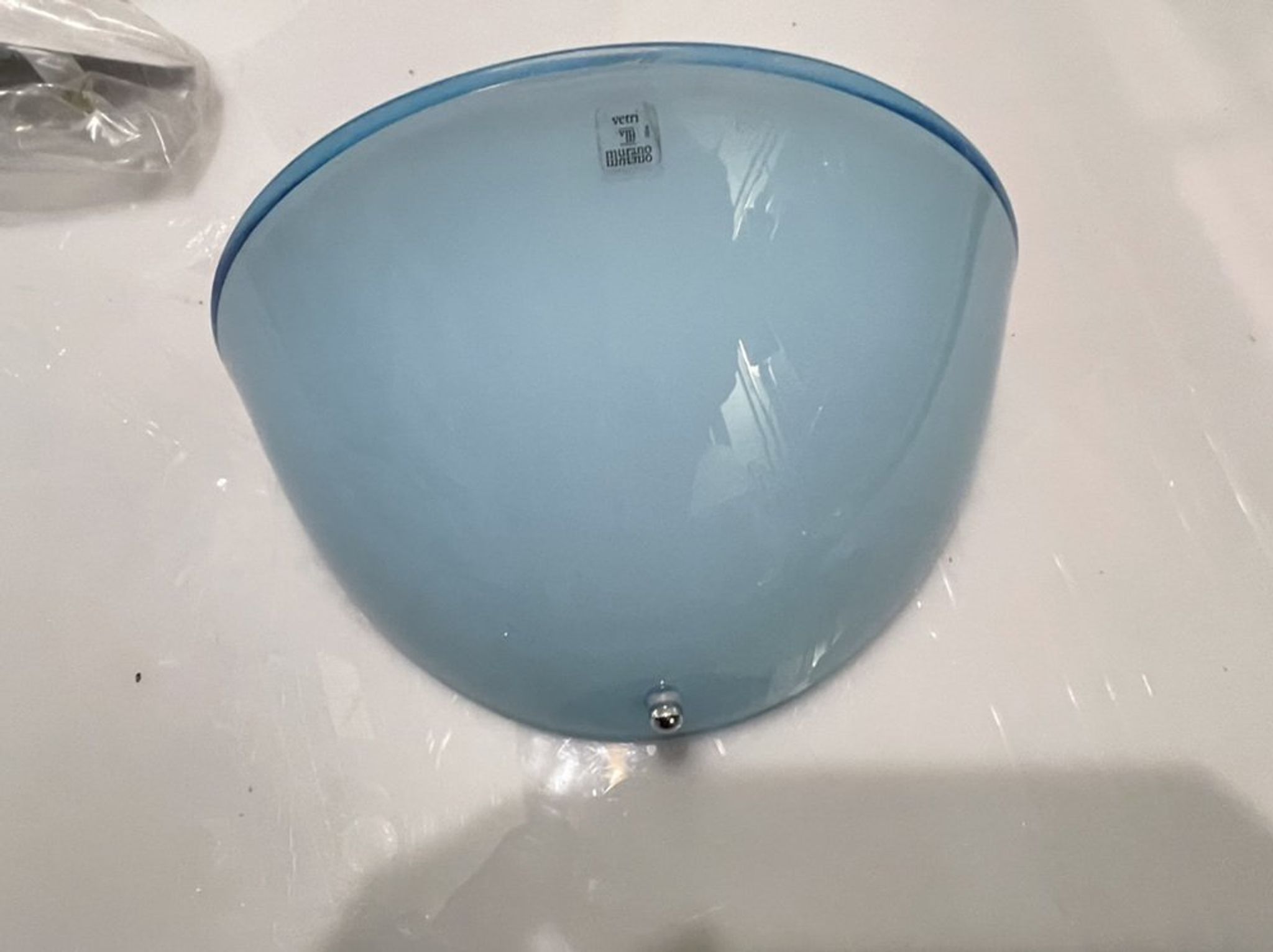 Appliques en verre de Murano bleu clair, années 1970, ensemble de 2