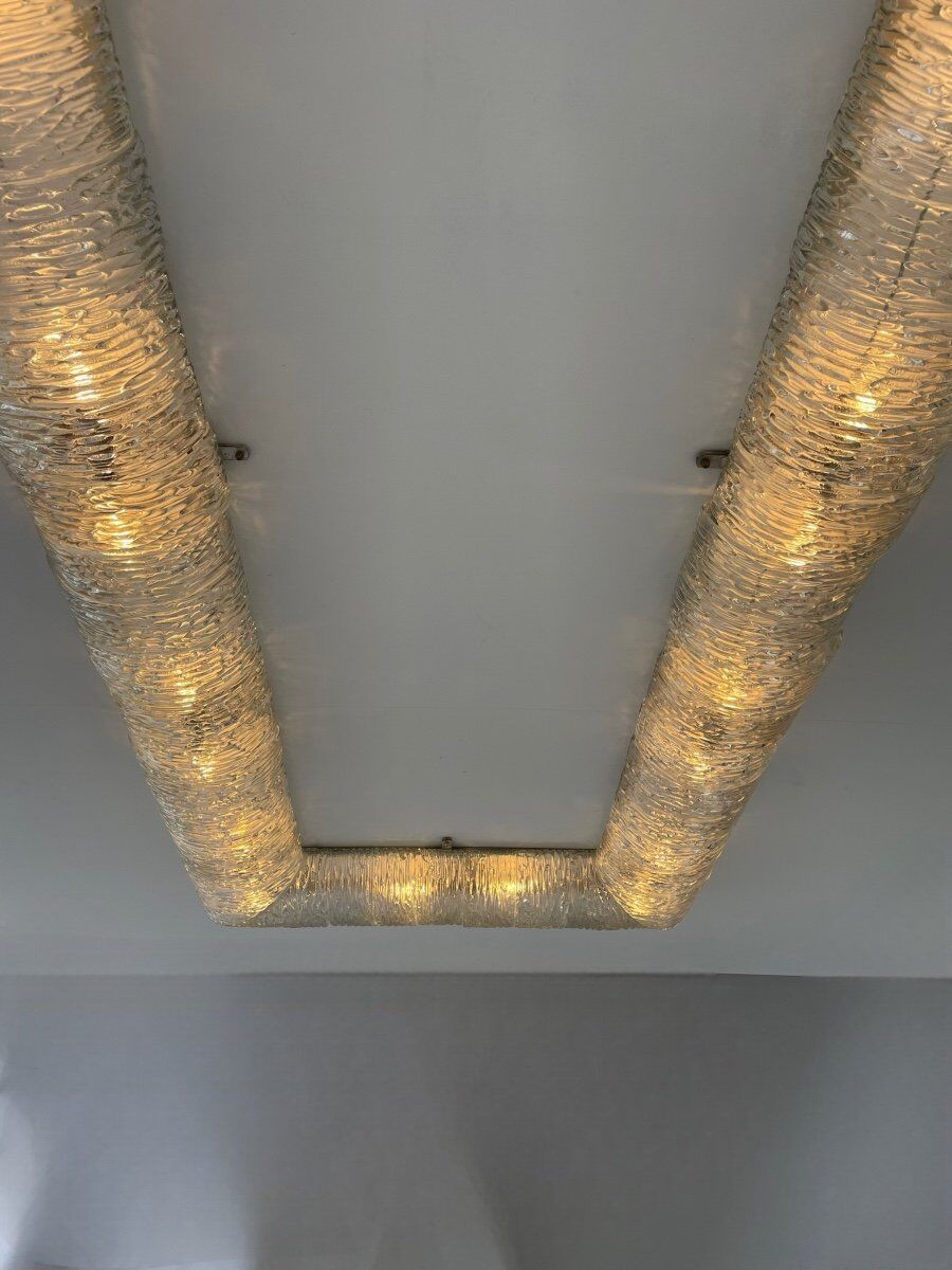 Murano glass ceiling chandelier, Barovier circa 1950
