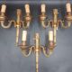 Set of three wall lights With two winding light arms Empire style Standard E14 bulb