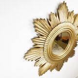 Vintage golden sunburst mirror, 1960s