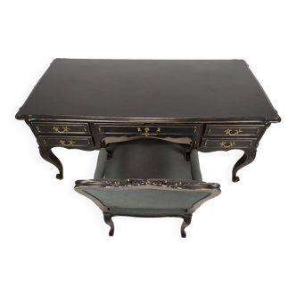 Bureau et fauteuil louis XV noir