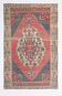 136x244 Vintage Geometric Pattern Designer Turkish Vintage Rug, 5x7