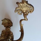 Pair of Regency style gilt bronze wall lights