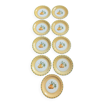 Série de 9 grandes assiettes porcelaine Churchill-Staffordshire