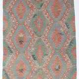 Tapis Kilim Anatolien Vintage – Tissé Main, Motifs Géométriques, 163x290 Cm