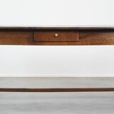 Table à manger française ancienne en chêne du 18ème siècle avec 2 tiroirs