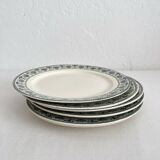 6 ironstone dessert plates “Palmettes” Boch Freres La Louvière