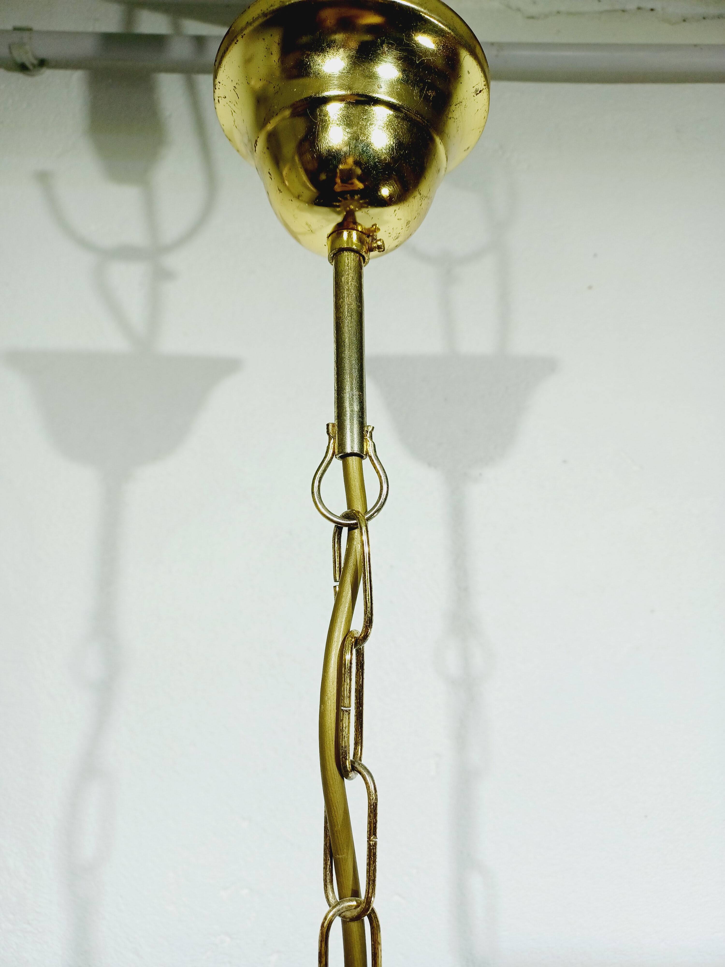 Murano Chandelier Gold Metal 1 Light